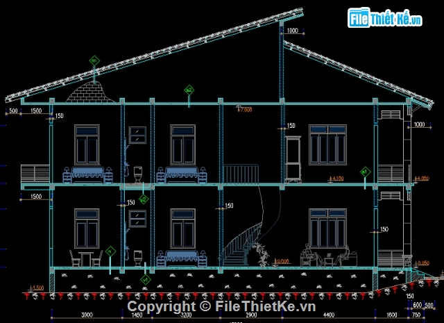 Bản vẽ nhà phố,Bản vẽ autocad,nhà ống đẹp,thiết kế nhà phố,nhà phố 4.9 x 17.3m